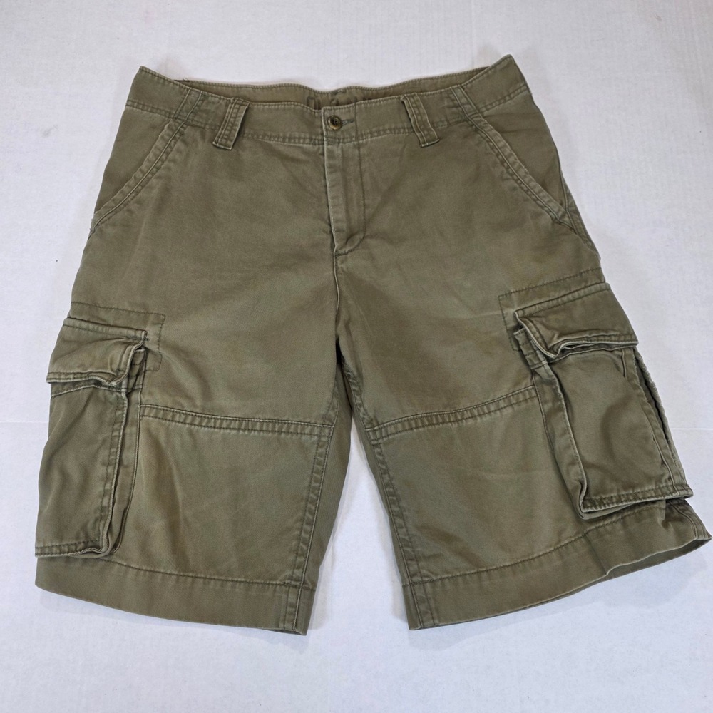 VTG Old Navy Cargo Shorts Mens 34 Green Field Utility Paratrooper Military Y2K